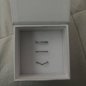 Pandora silver rings set size 6-7